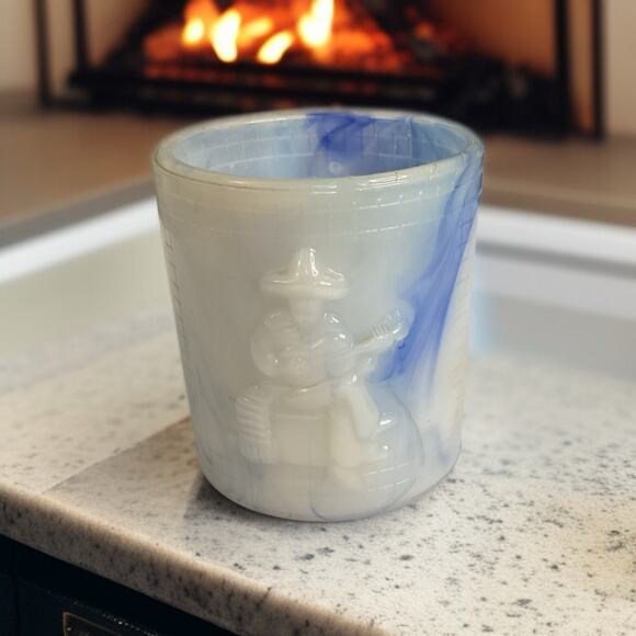 Vintage Akro Agate Mexicali Pickwick Cosmetic Jar, Votive, Succulent Holder - Picture 2 of 8